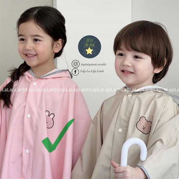 ECLL Áo mưa thỏ hồng size S
