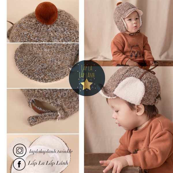 Happy Prince Nón cap lông che tai Trắng