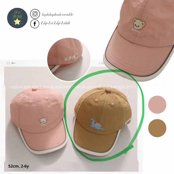 Rangubebe Nón khủng long màu nâu