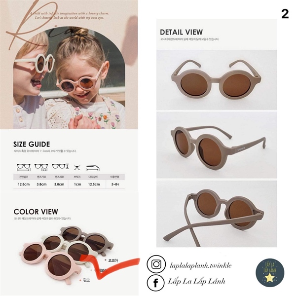 Spunkid Kính mát tròn Trắng