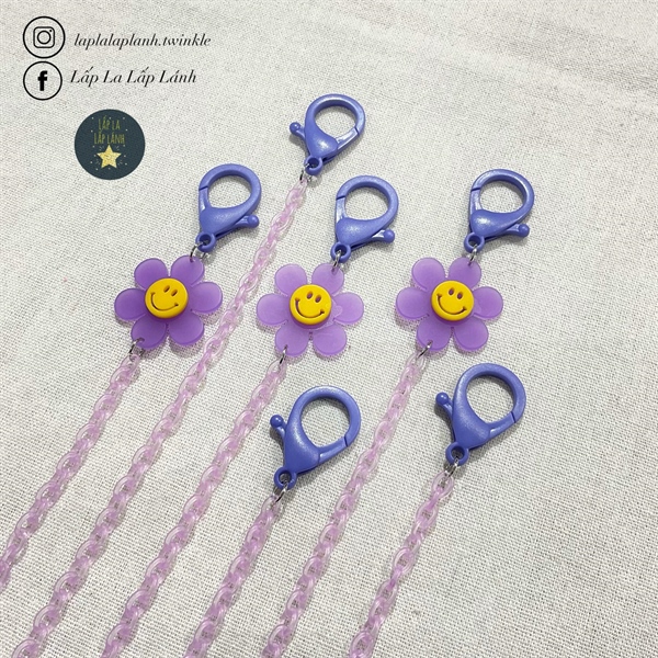 Lucyqueen Dây khẩu trang Hoa Cúc Tím