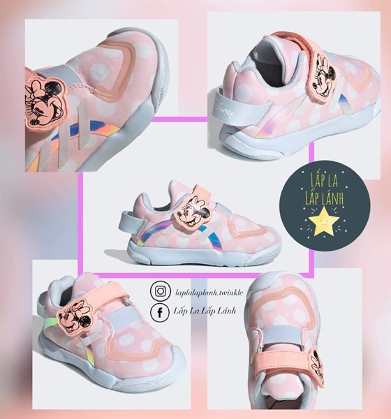Adidas Minnie chấm bi hồng nhạt