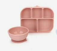 Dailylike Set Chén Khay Kèm Nắp Silicone Pink