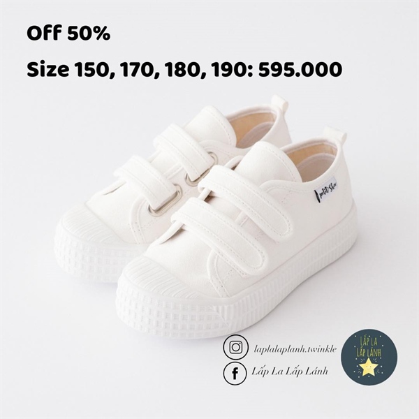 Petitshoes Sneaker dán trắng size 170