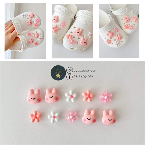 Littledeer Set charm thỏ hồng