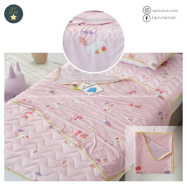 Modernhouse Chăn cooling không chần bông 100x140 Thỏ hồng