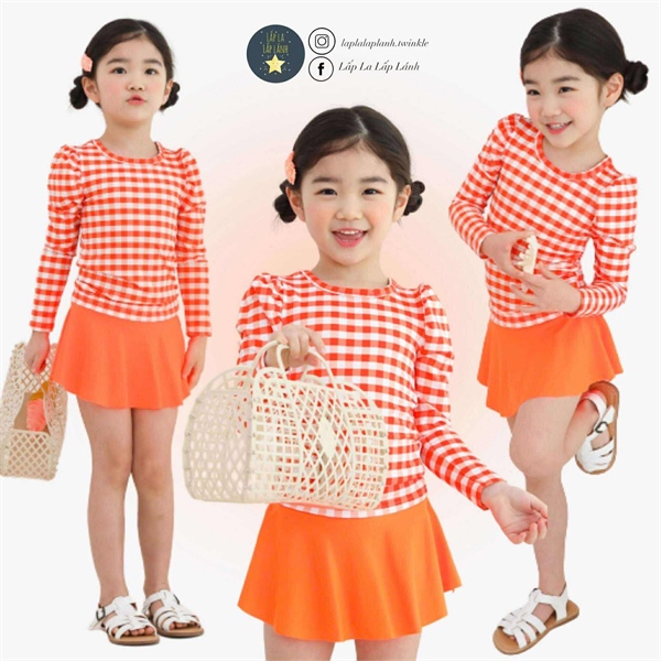 Rorochat Set đồ bơi Cam Caro
