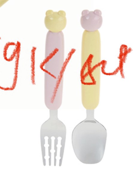 Modern House Set muỗng nĩa hồng/vàng pastel