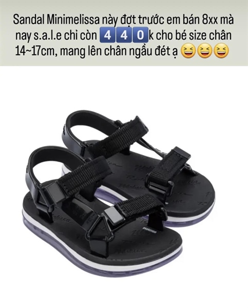 Minimelissa Sandal Đen size 160