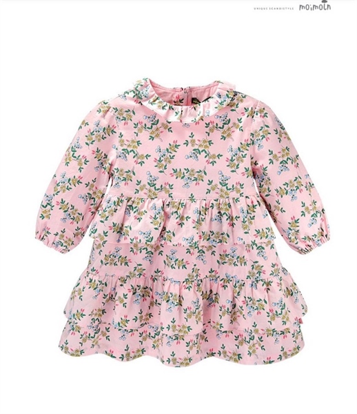 Moimoln Váy hồng hoa lá size 100