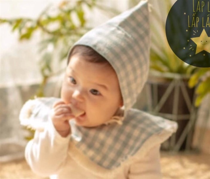 Yếm Vải Uidong Tua rua Caro Xanh