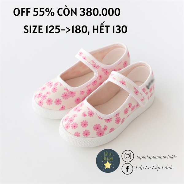 Petitshoes Giày hoa nhí hồng size 180