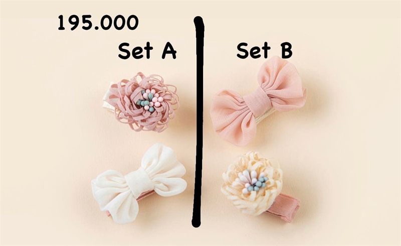 HappyPrince Set kẹp nơ hồng