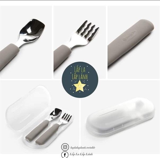 Dailylike Set Muỗng Nĩa Silicone màu Cocoa