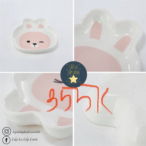 Modern House Đĩa sứ thỏ hồng