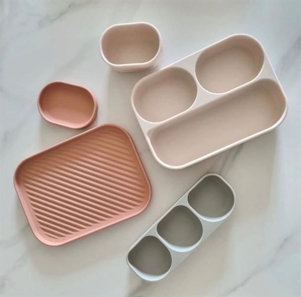 Donodono Khay ăn có nắp Pink