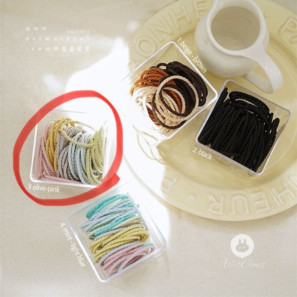 Uniband Hộp dây cột tóc màu Olive Pink