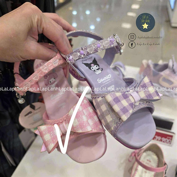 Shoopenkids Sandal đèn HPKWNE251S My Melody caro hồng S170