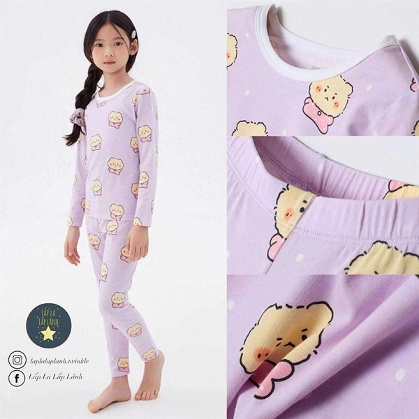 Spaokids Homewear SPLOGA9KU3 Mangomee Purple dài tay cổ tròn