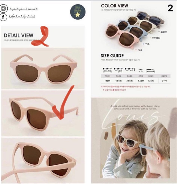 Spunkid Kính mát Hồng mẫu số 2