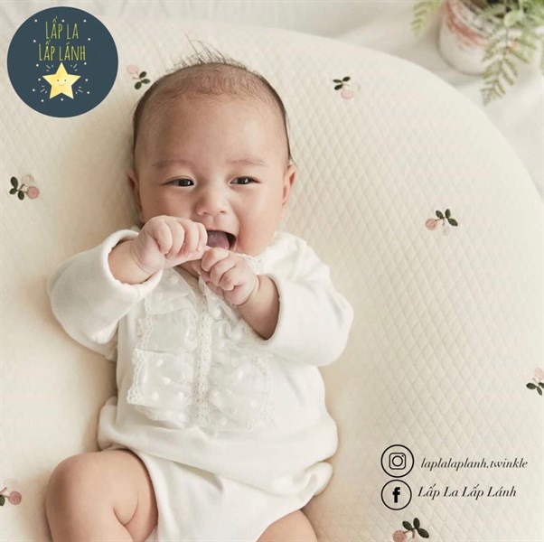 Rototobebe Vỏ gối chống trào cherry hồng trắng