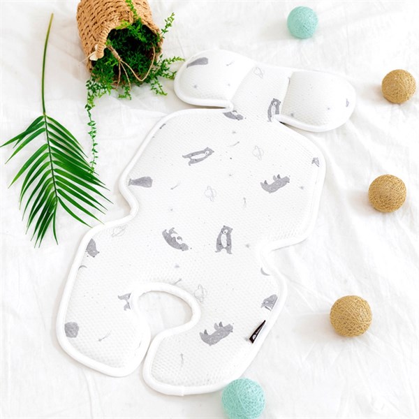 Bebenuvo Nệm lót xe đẩy Gấu xám