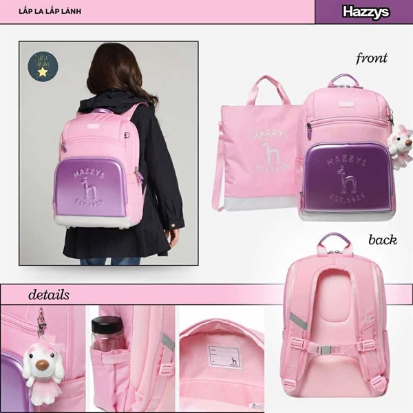 Hazzys Set balo HSS60UP58G_PK Hồng