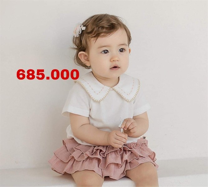 Happy Prince Áo trắng cổ tròn thêu