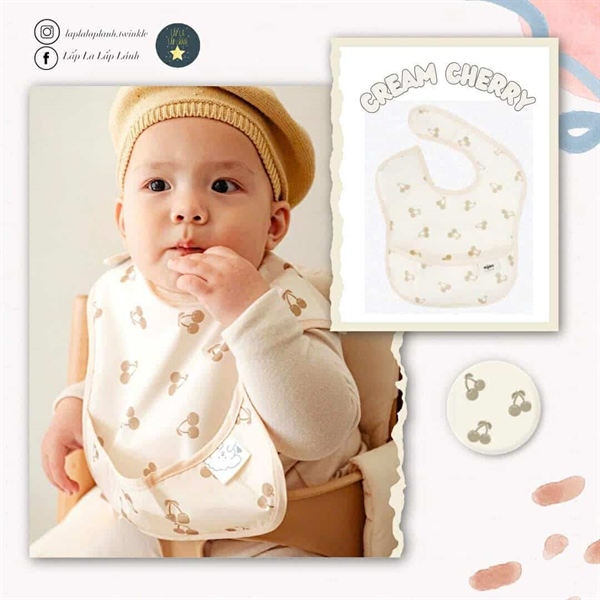 Aijoo Áo yếm chống thấm Cream Cherry