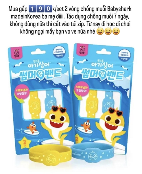 Pinkfong Set vòng chống muỗi babyshark