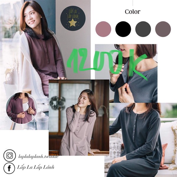 Konny Đầm Bỉm Sữa Cài Nút Dọc màu Hồng Xám