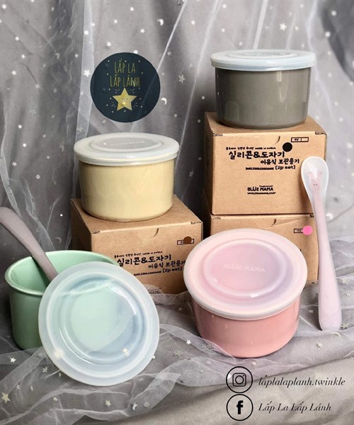 Modui Chén sứ có nắp Pink