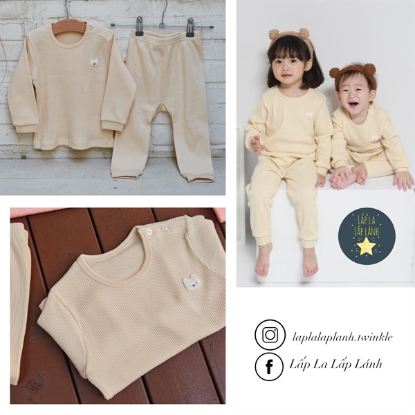 Cocohani Đồ bộ trơn Ivory size 100