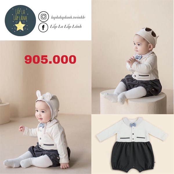 Happy Prince Quần đen Áo cổ nơ xanh for boy