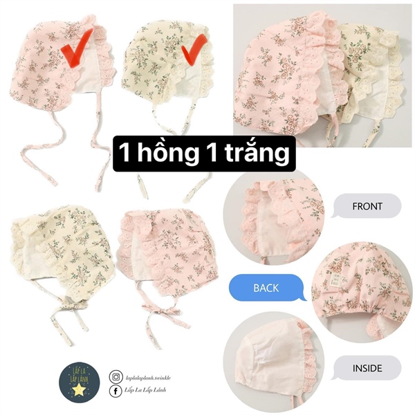 Rangubebe Nón vải Trắng