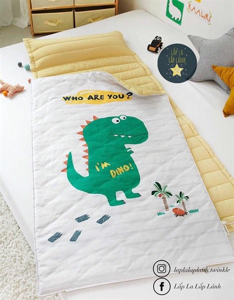 Decoone Set ngủ Khủng long xanh lá+ Túi chống thấm