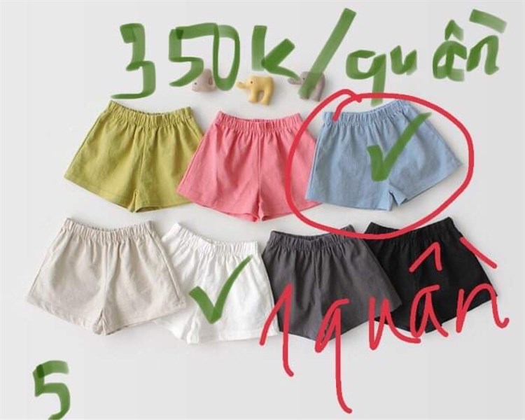 Bebermang Quần đùi lưng thun Xanh nhạt