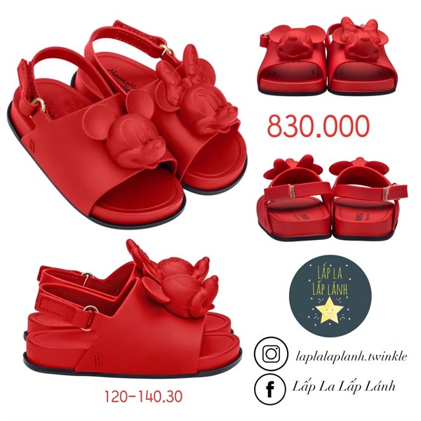 Minimelissa Sandals Mickey Minnie đỏ
