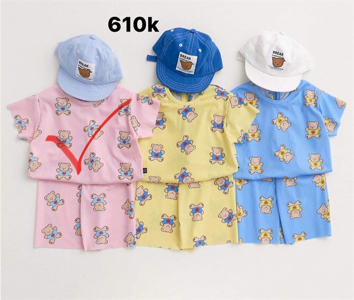 Oottbebe Đồ bộ gấu hồng size XS