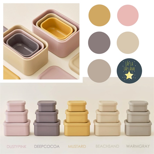 Coaacoaa Hộp trữ thức ăn Mustard size M + L