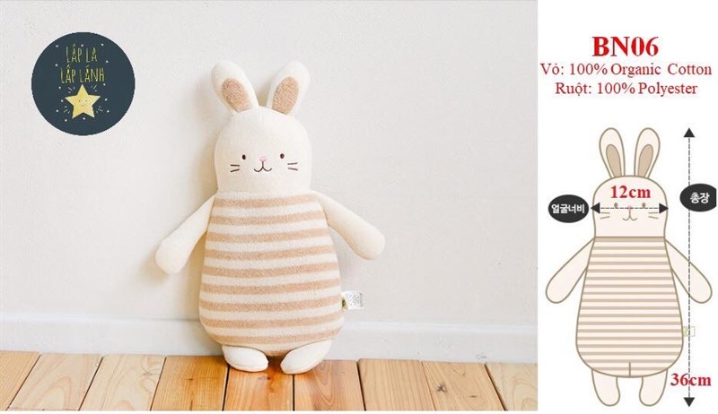 BlessNature Thú bông organic Thỏ béo nhỏ 36cm