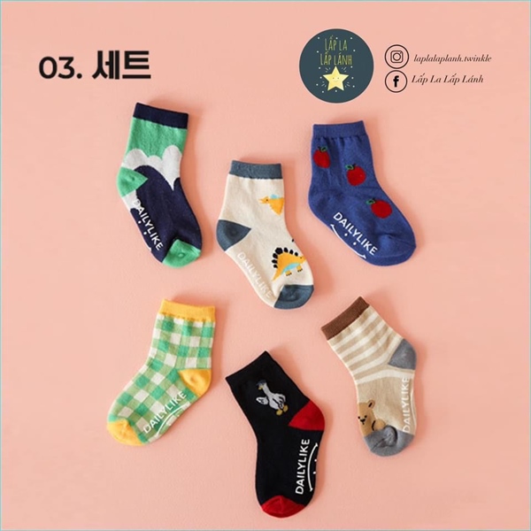 Dailylike set 6 vớ mẫu 1 size S
