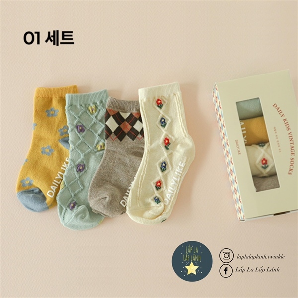 Dailylike set 4 vớ mẫu 2 size M