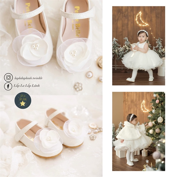 Petitbelle Giày hoa trắng size 160