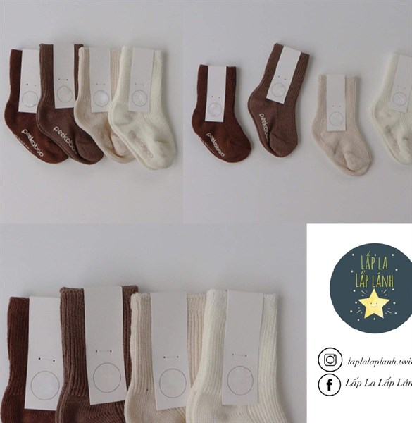 Peekaboo Set 4 vớ Nâu Nâu size 1y