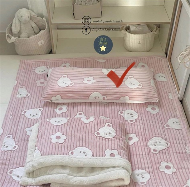 Formongde Wide pillow Gấu sọc hồng 30x70cm