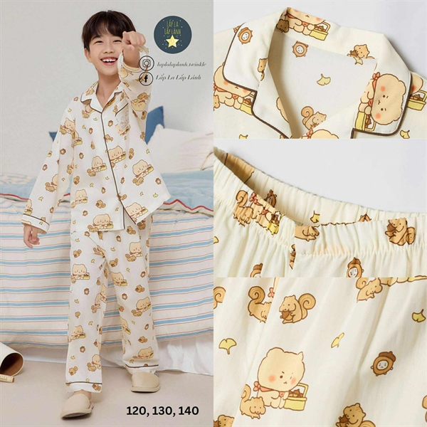 Spaokids Set pyjama SPPPF49KU5 dài tay cổ V