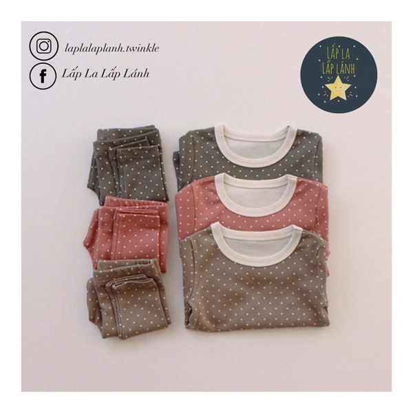 Peekaboo Bộ rời Chấm bi Nâu size S