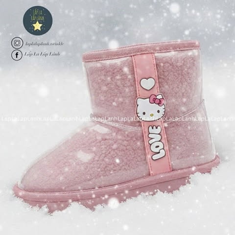 Shoelamode Boots lông Hello Kitty Clear