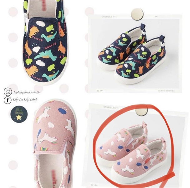 Ozkiz Slip on Unicorn hồng size 140